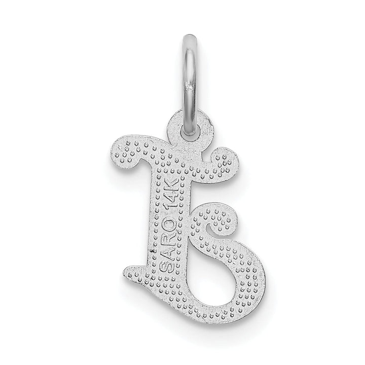 Lovely Rita's Pendants & Charms 14k White Gold  Small Script Design Letter J Initial Charm Pendant