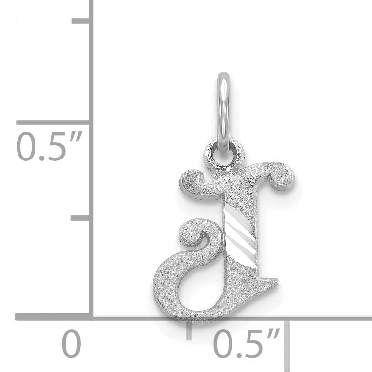 Lovely Rita's Pendants & Charms 14k White Gold  Small Script Design Letter J Initial Charm Pendant