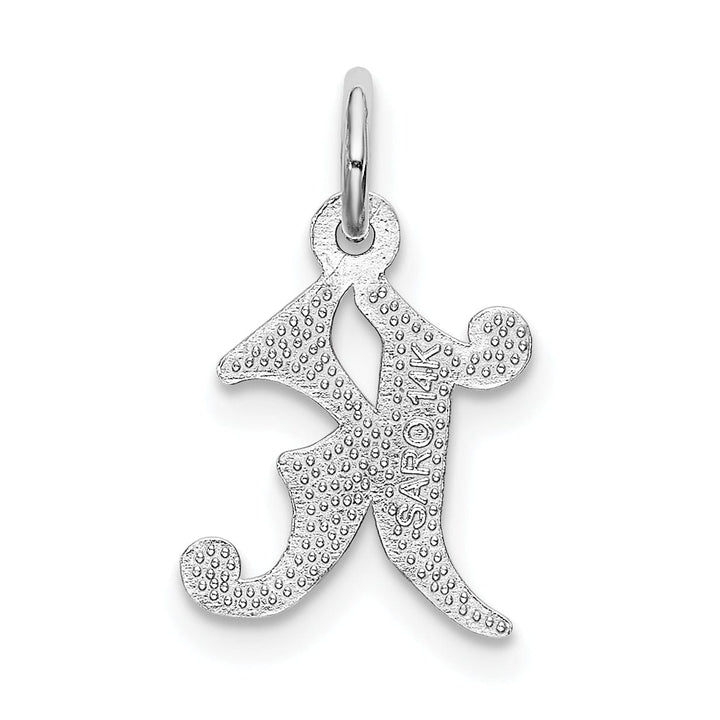 Lovely Rita's Pendants & Charms 14k White Gold  Small Script Design Letter K Initial Charm Pendant