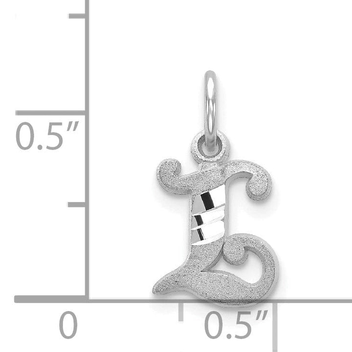 Lovely Rita's Pendants & Charms 14k White Gold  Small Script Design Letter L Initial Charm Pendant