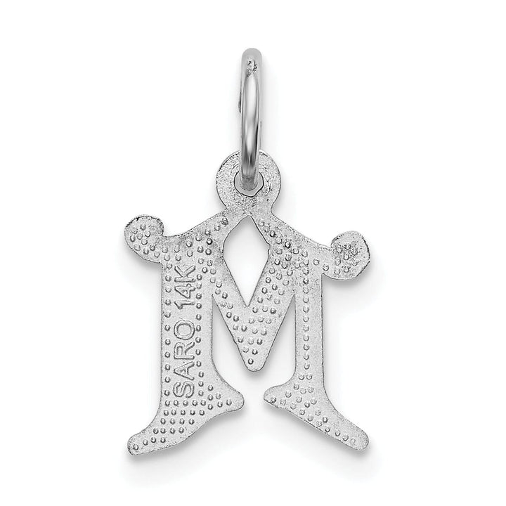 Lovely Rita's Pendants & Charms 14k White Gold  Small Script Design Letter M Initial Charm Pendant