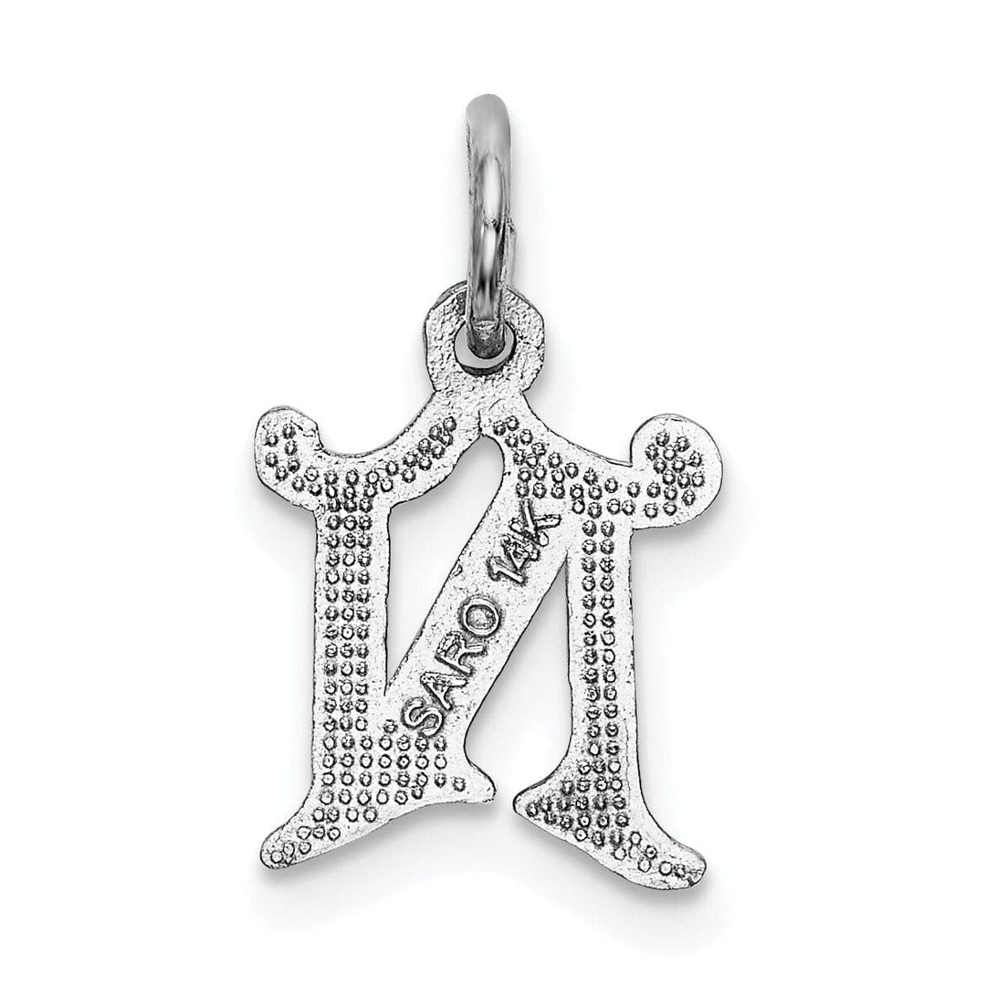 Lovely Rita's Pendants & Charms 14k White Gold  Small Script Design Letter N Initial Charm Pendant