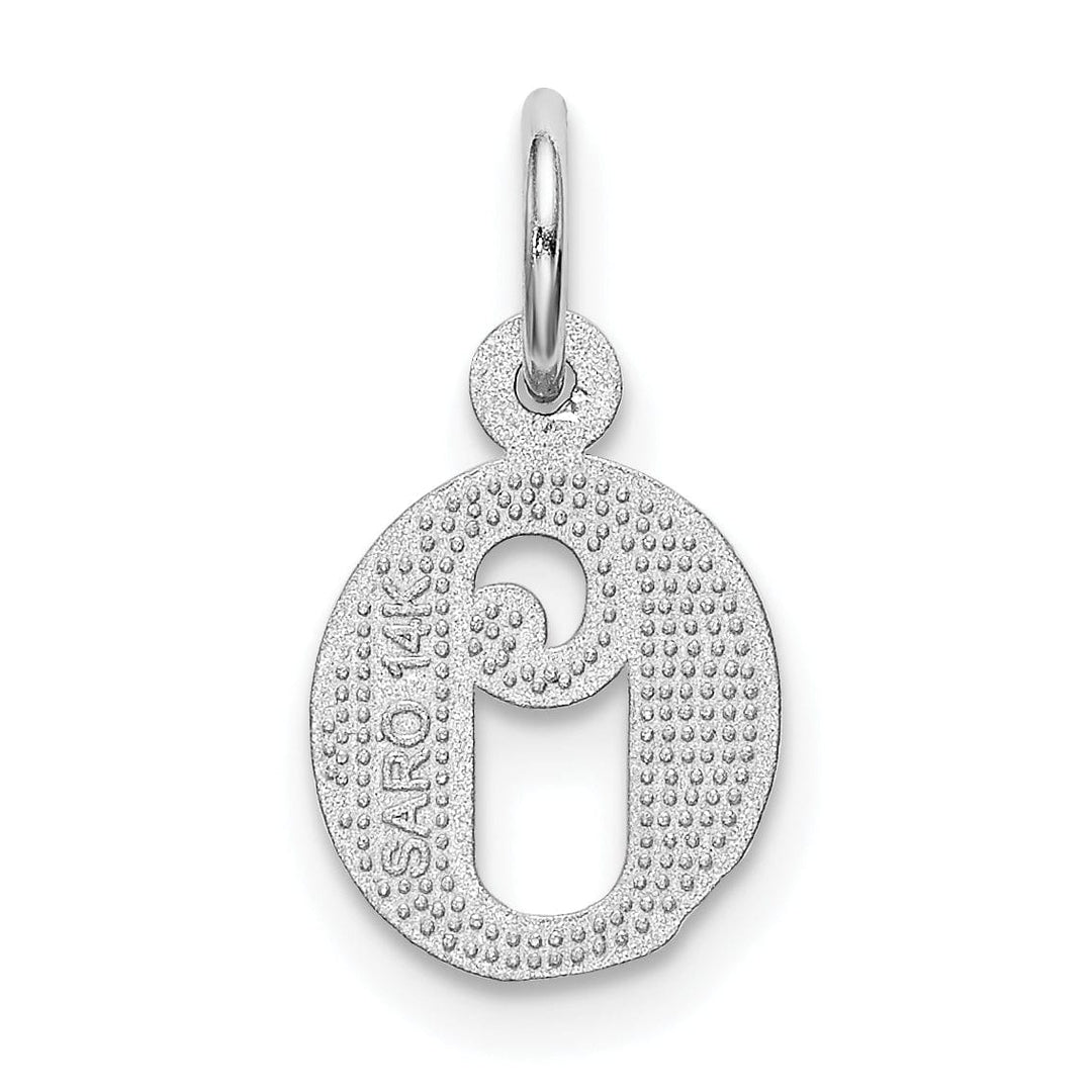 Lovely Rita's Pendants & Charms 14k White Gold  Small Script Design Letter O Initial Charm Pendant