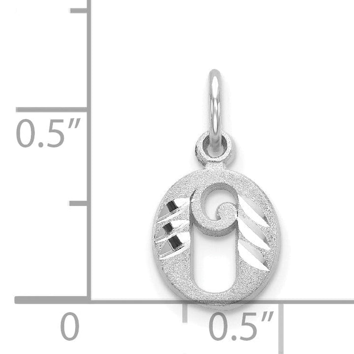 Lovely Rita's Pendants & Charms 14k White Gold  Small Script Design Letter O Initial Charm Pendant