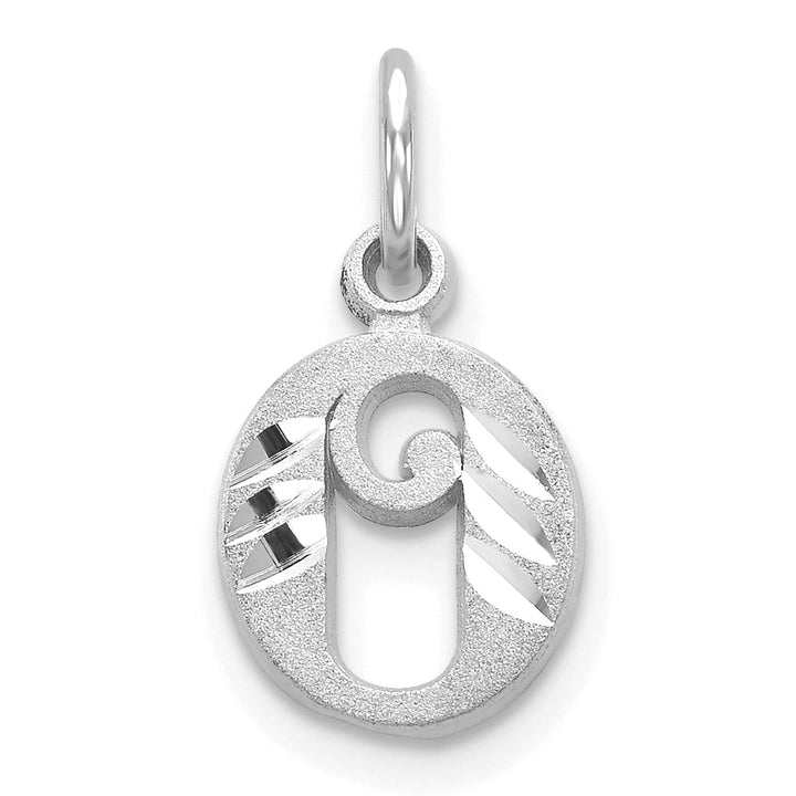 Lovely Rita's Pendants & Charms 14k White Gold  Small Script Design Letter O Initial Charm Pendant