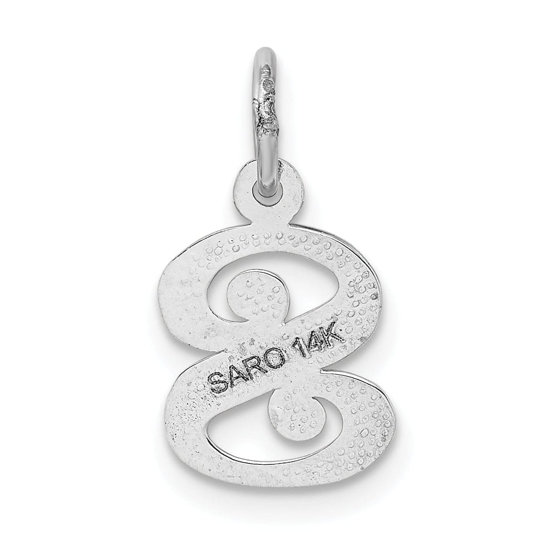 Lovely Rita's Pendants & Charms 14k White Gold  Small Script Design Letter S Initial Charm Pendant