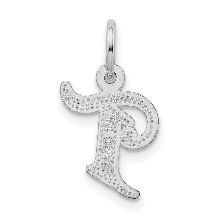Lovely Rita's Pendants & Charms 14k White Gold  Small Script Design Letter T Initial Charm Pendant