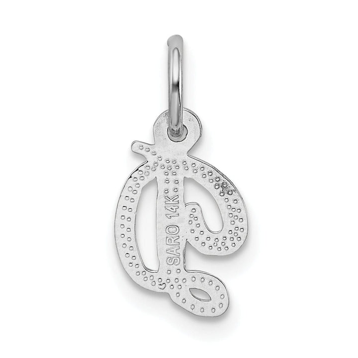 Lovely Rita's Pendants & Charms 14K White Gold Small Size Casted Script Design Letter D Initial Charm Pendant