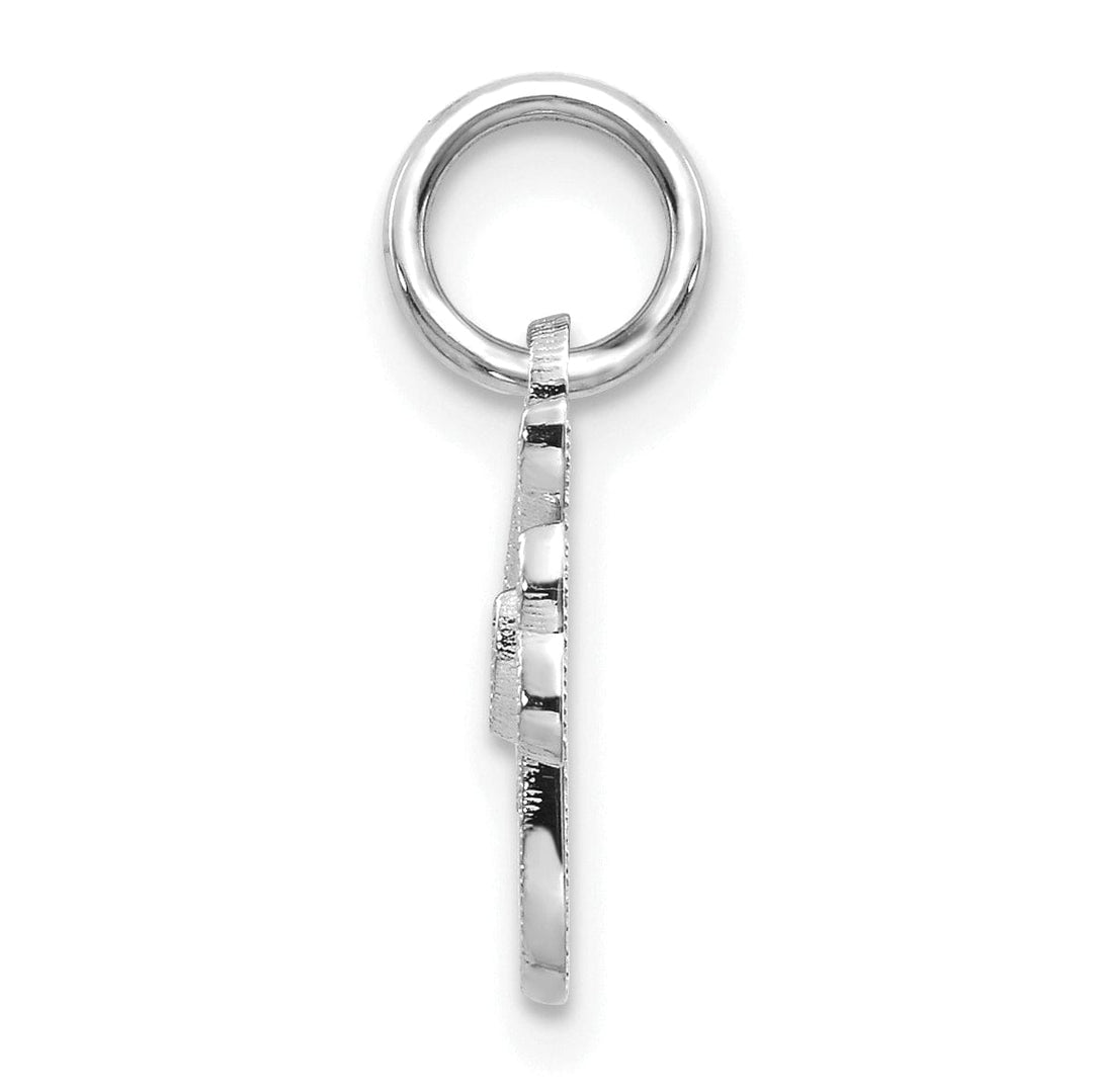 Lovely Rita's Pendants & Charms 14K White Gold Small Size Casted Script Design Letter F Initial Charm Pendant