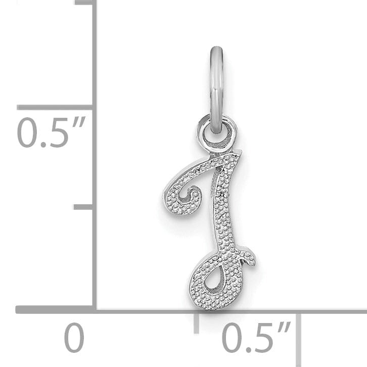 Lovely Rita's Pendants & Charms 14K White Gold Small Size Casted Script Design Letter I Initial Charm Pendant