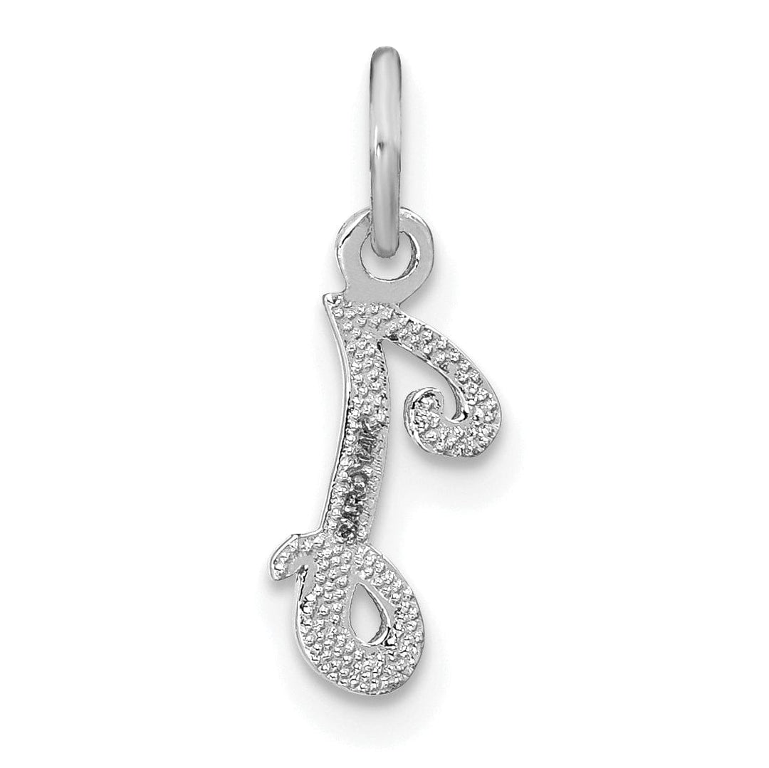 Lovely Rita's Pendants & Charms 14K White Gold Small Size Casted Script Design Letter I Initial Charm Pendant