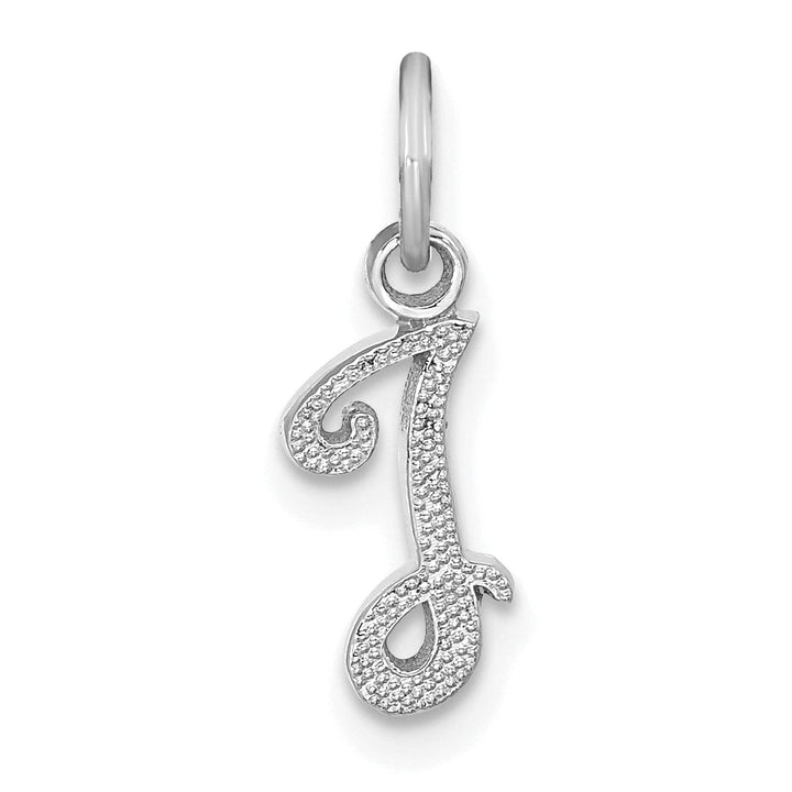 Lovely Rita's Pendants & Charms 14K White Gold Small Size Casted Script Design Letter I Initial Charm Pendant