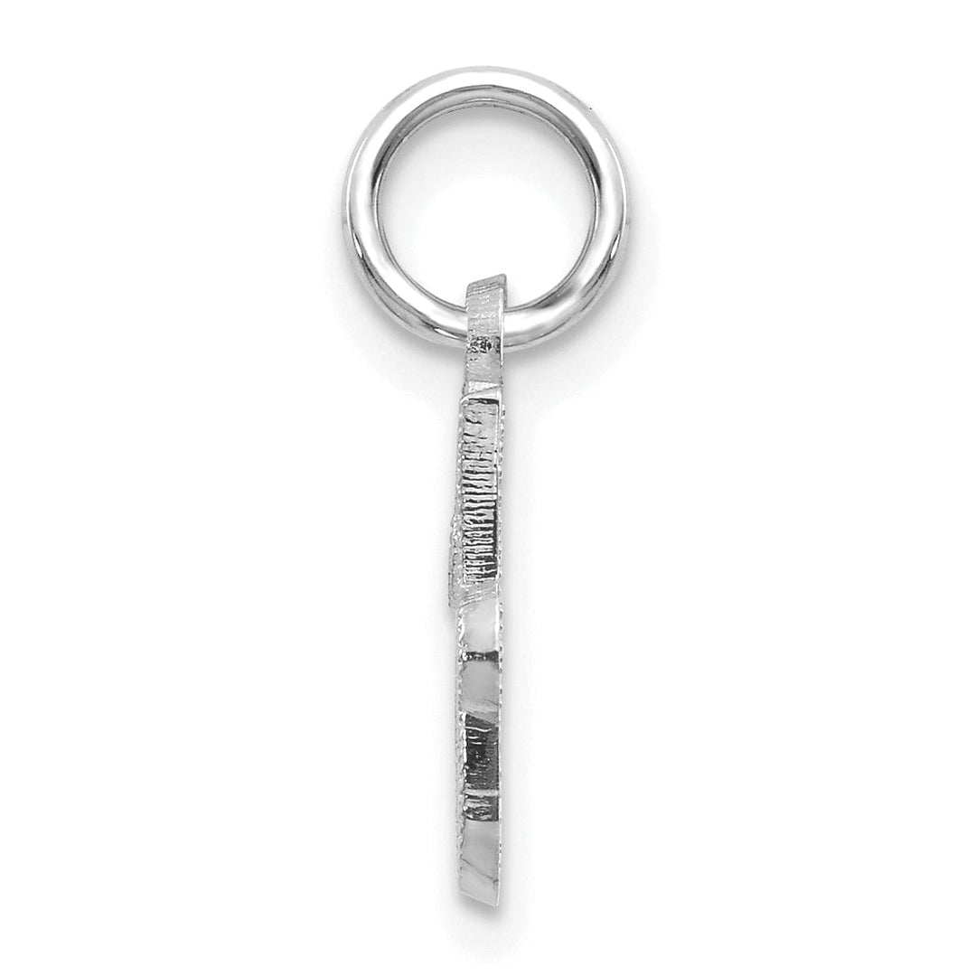 Lovely Rita's Pendants & Charms 14K White Gold Small Size Casted Script Design Letter J Initial Charm Pendant