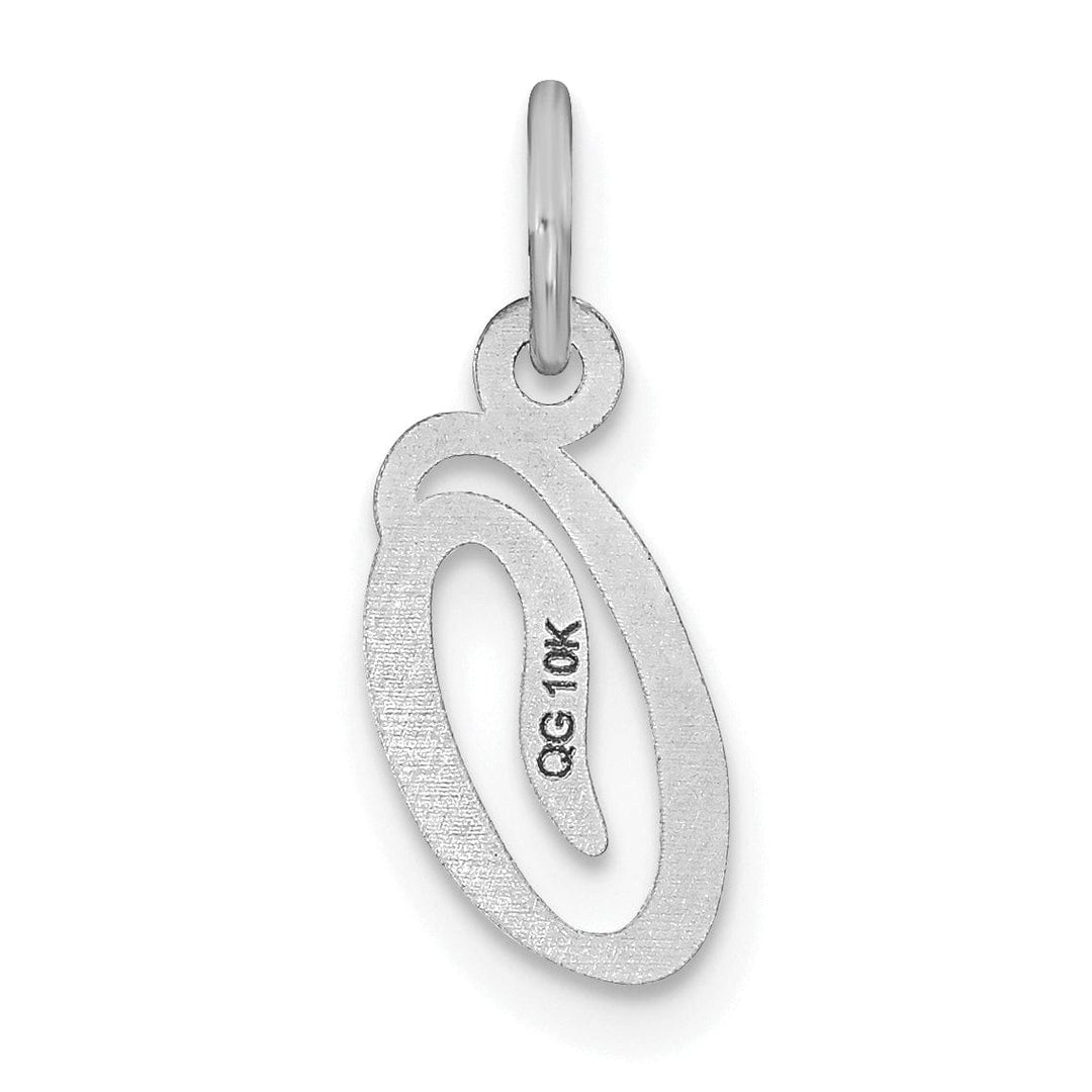 Lovely Rita's Pendants & Charms 14K White Gold Small Size Casted Script Design Letter O Initial Charm Pendant
