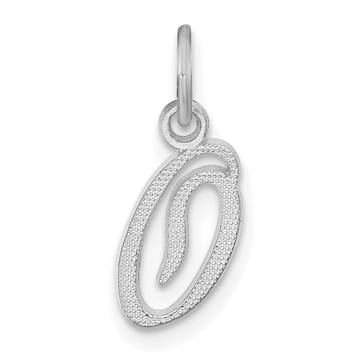Lovely Rita's Pendants & Charms 14K White Gold Small Size Casted Script Design Letter O Initial Charm Pendant