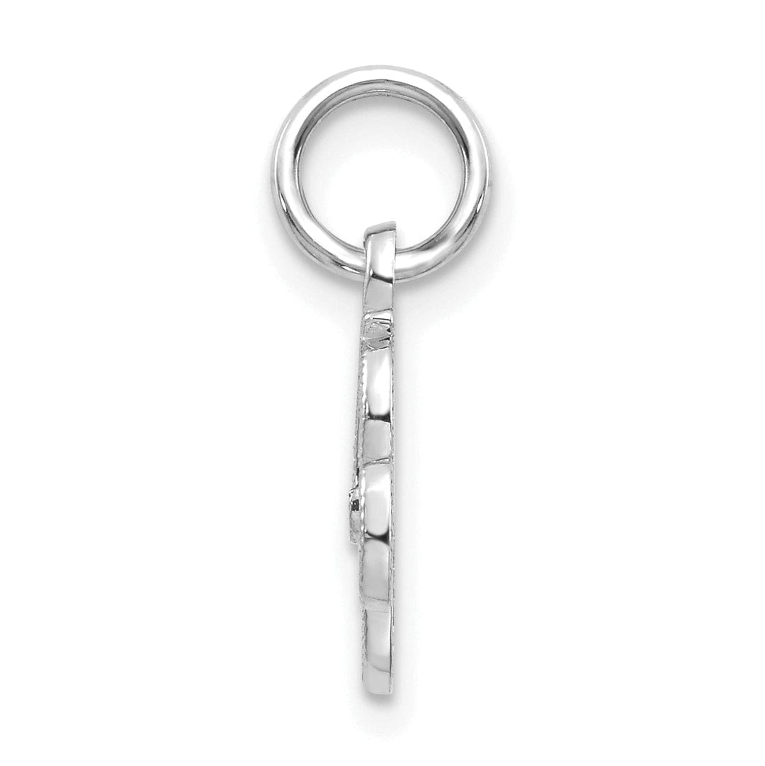 Lovely Rita's Pendants & Charms 14K White Gold Small Size Casted Script Design Letter R Initial Charm Pendant