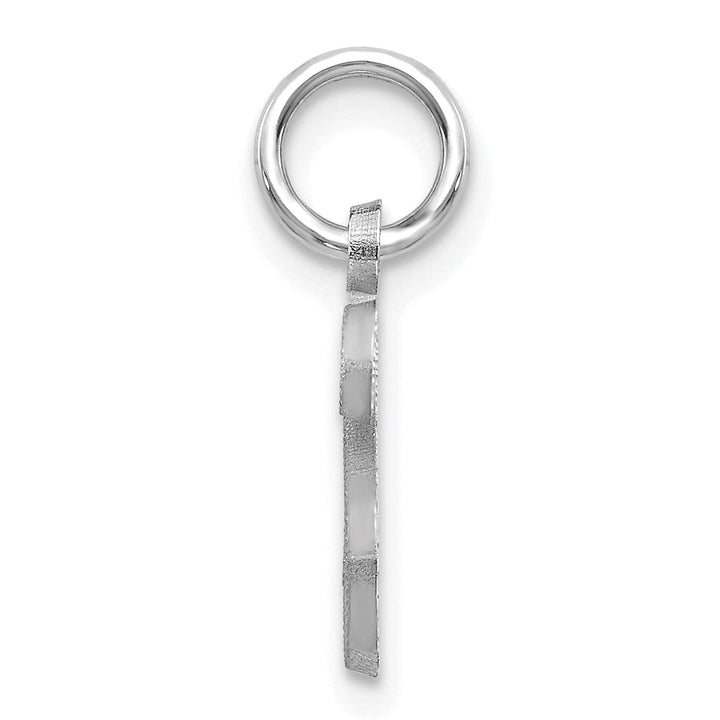 Lovely Rita's Pendants & Charms 14K White Gold Small Size Casted Script Design Letter S Initial Charm Pendant