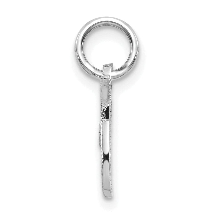 Lovely Rita's Pendants & Charms 14K White Gold Small Size Casted Script Design Letter T Initial Charm Pendant