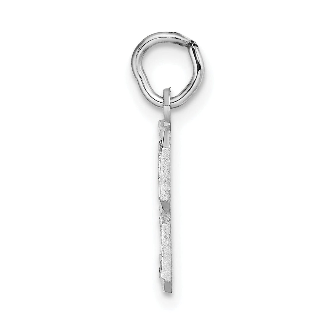 Lovely Rita's Pendants & Charms 14k White Gold Small Size Diamond Cut Texture Finish Number 3 Charm Pendant