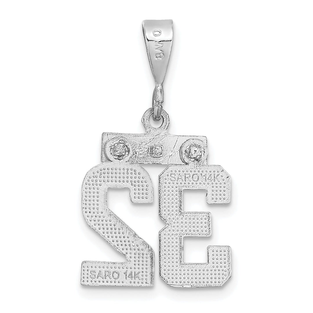 Lovely Rita's Pendants & Charms 14k White Gold Small Size Diamond Cut Texture Finish Number 32 Charm Pendant