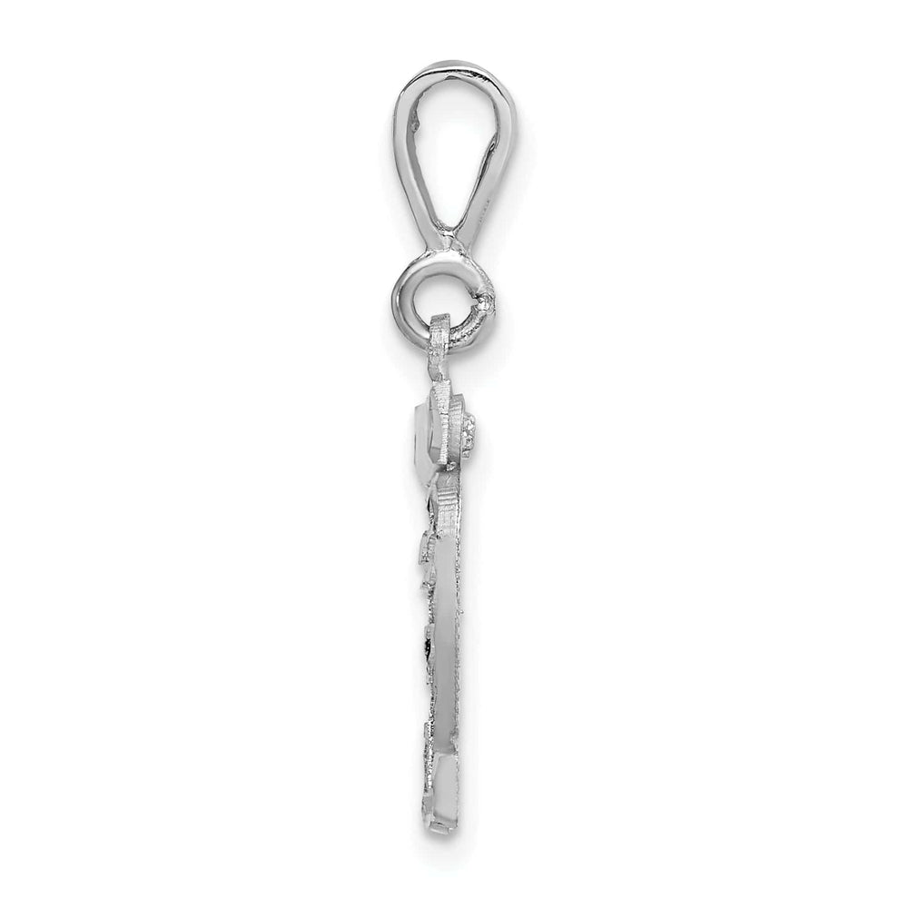Lovely Rita's Pendants & Charms 14k White Gold Small Size Diamond Cut Texture Finish Number 32 Charm Pendant