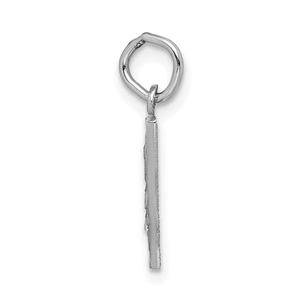 Lovely Rita's Pendants & Charms 14k White Gold Small Size Diamond Cut Texture Finish Number 4 Charm Pendant