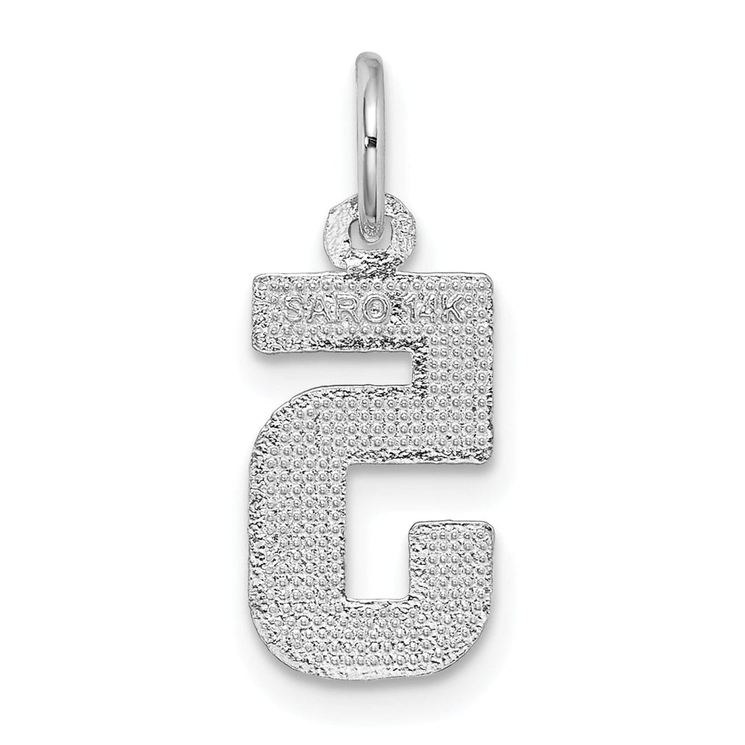 Lovely Rita's Pendants & Charms 14k White Gold Small Size Diamond Cut Texture Finish Number 5 Charm Pendant