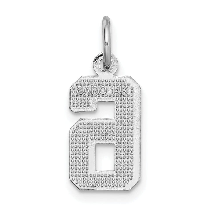 Lovely Rita's Pendants & Charms 14k White Gold Small Size Diamond Cut Texture Finish Number 6 Charm Pendant