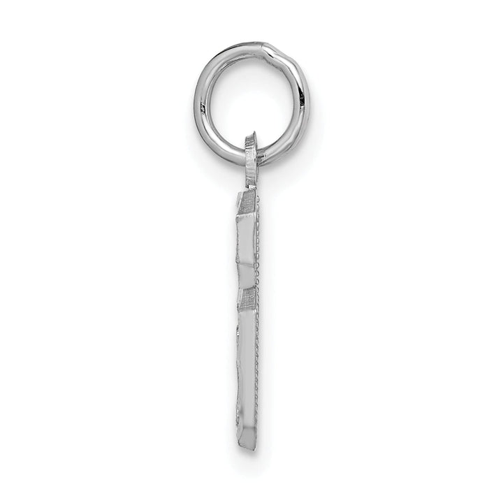 Lovely Rita's Pendants & Charms 14k White Gold Small Size Diamond Cut Texture Finish Number 6 Charm Pendant