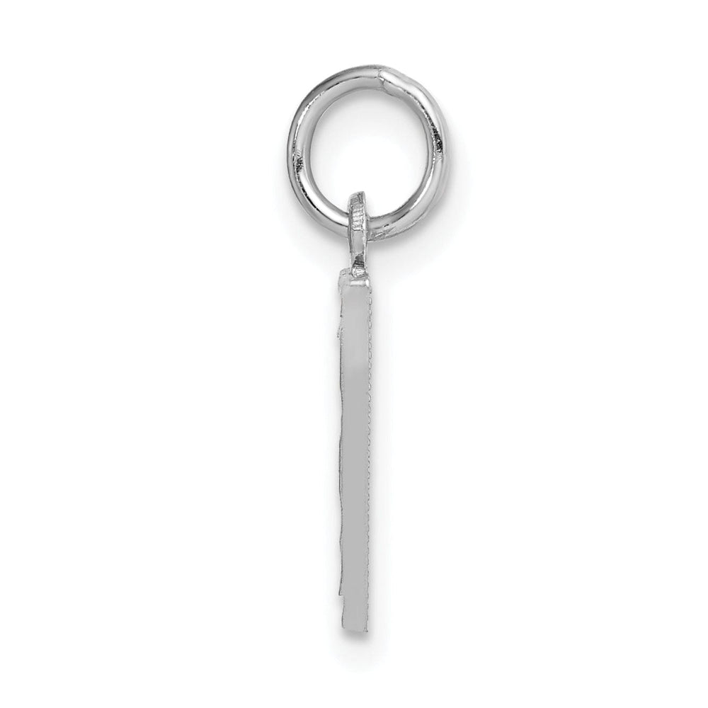 Lovely Rita's Pendants & Charms 14k White Gold Small Size Diamond Cut Texture Finish Number 7 Charm Pendant