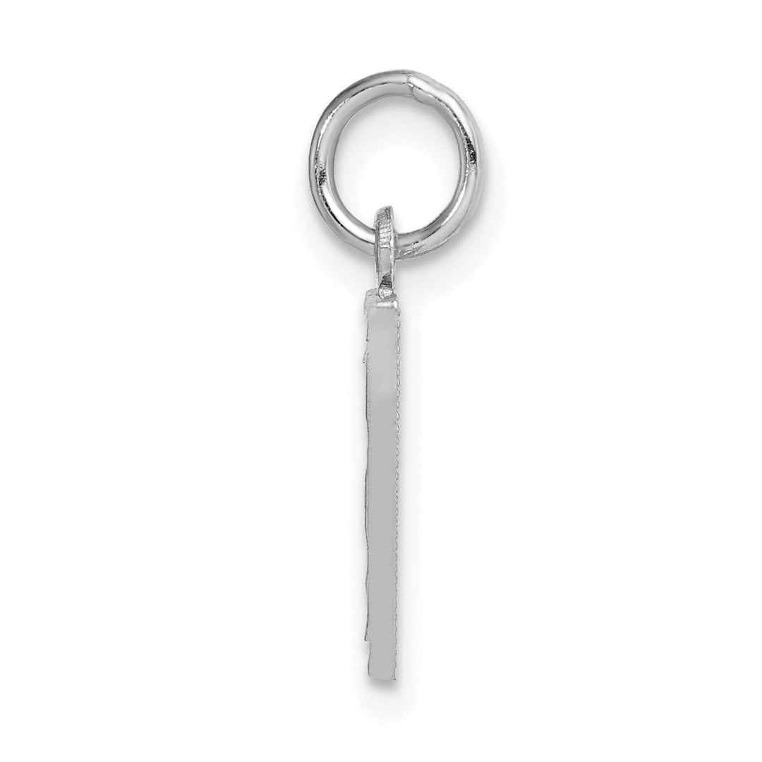 Lovely Rita's Pendants & Charms 14k White Gold Small Size Diamond Cut Texture Finish Number 7 Charm Pendant