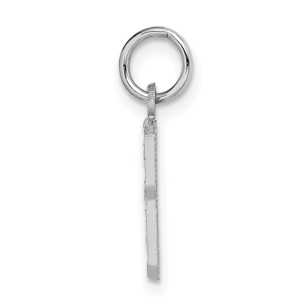 Lovely Rita's Pendants & Charms 14k White Gold Small Size Diamond Cut Texture Finish Number 8 Charm Pendant