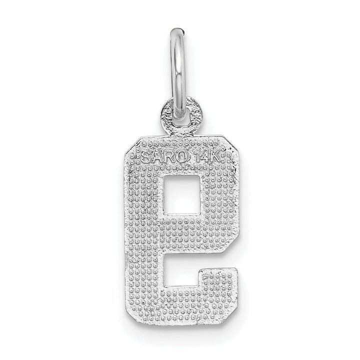 Lovely Rita's Pendants & Charms 14k White Gold Small Size Diamond Cut Texture Finish Number 9 Charm Pendant