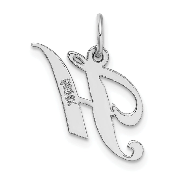 Lovely Rita's Pendants & Charms 14K White Gold Small Size Fancy Script Letter H Initial Pendant