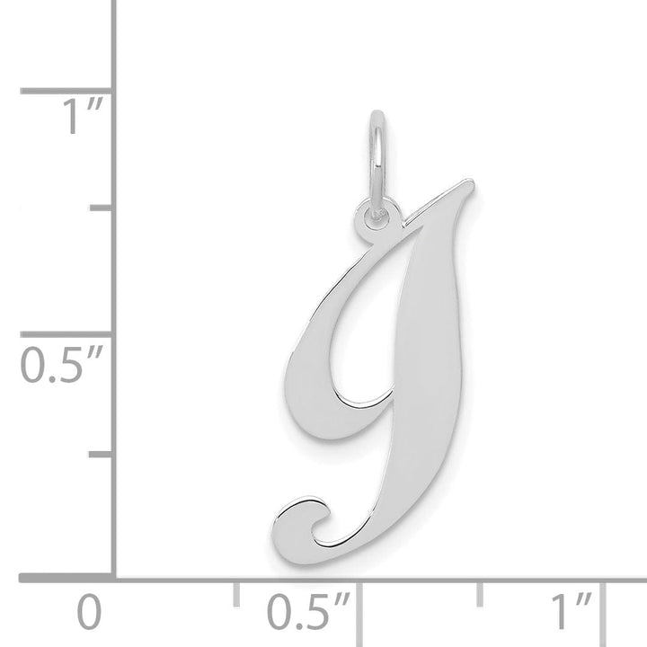 Lovely Rita's Pendants & Charms 14K White Gold Small Size Fancy Script Letter I Initial Pendant