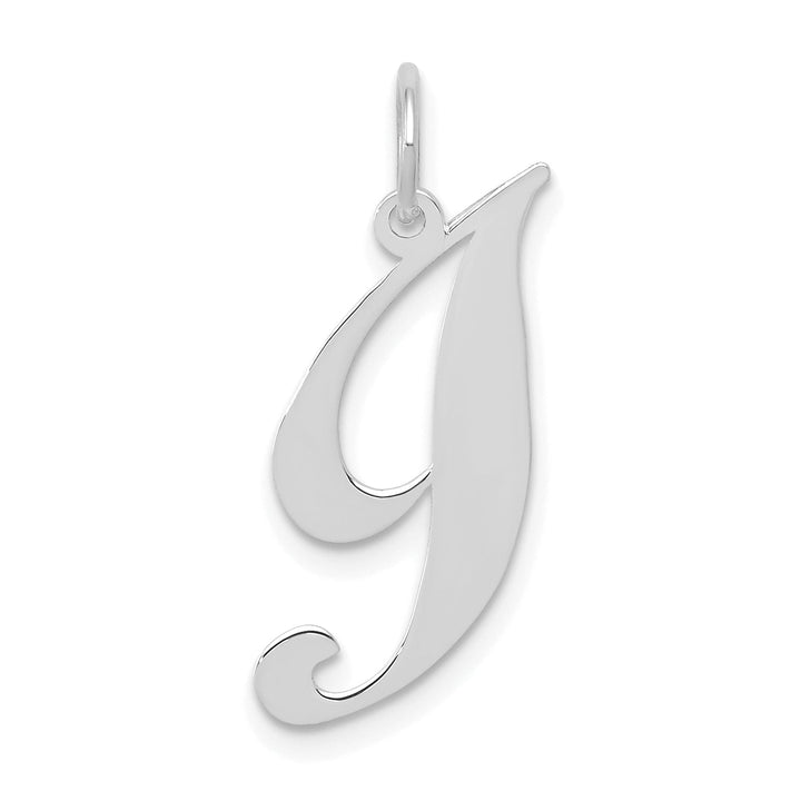 Lovely Rita's Pendants & Charms 14K White Gold Small Size Fancy Script Letter I Initial Pendant