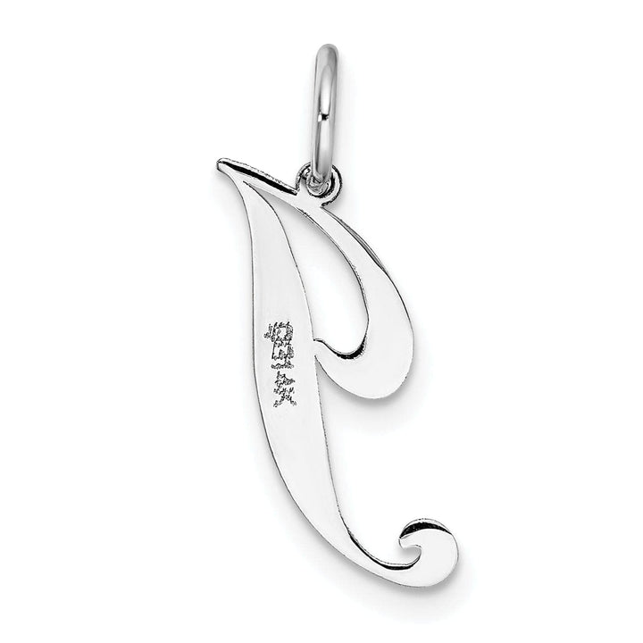 Lovely Rita's Pendants & Charms 14K White Gold Small Size Fancy Script Letter J Initial Pendant