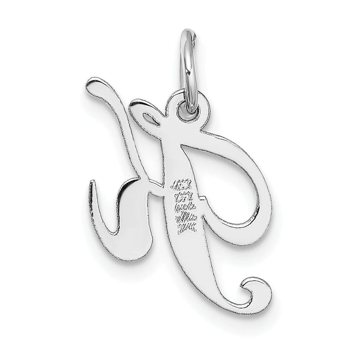 Lovely Rita's Pendants & Charms 14K White Gold Small Size Fancy Script Letter K Initial Pendant