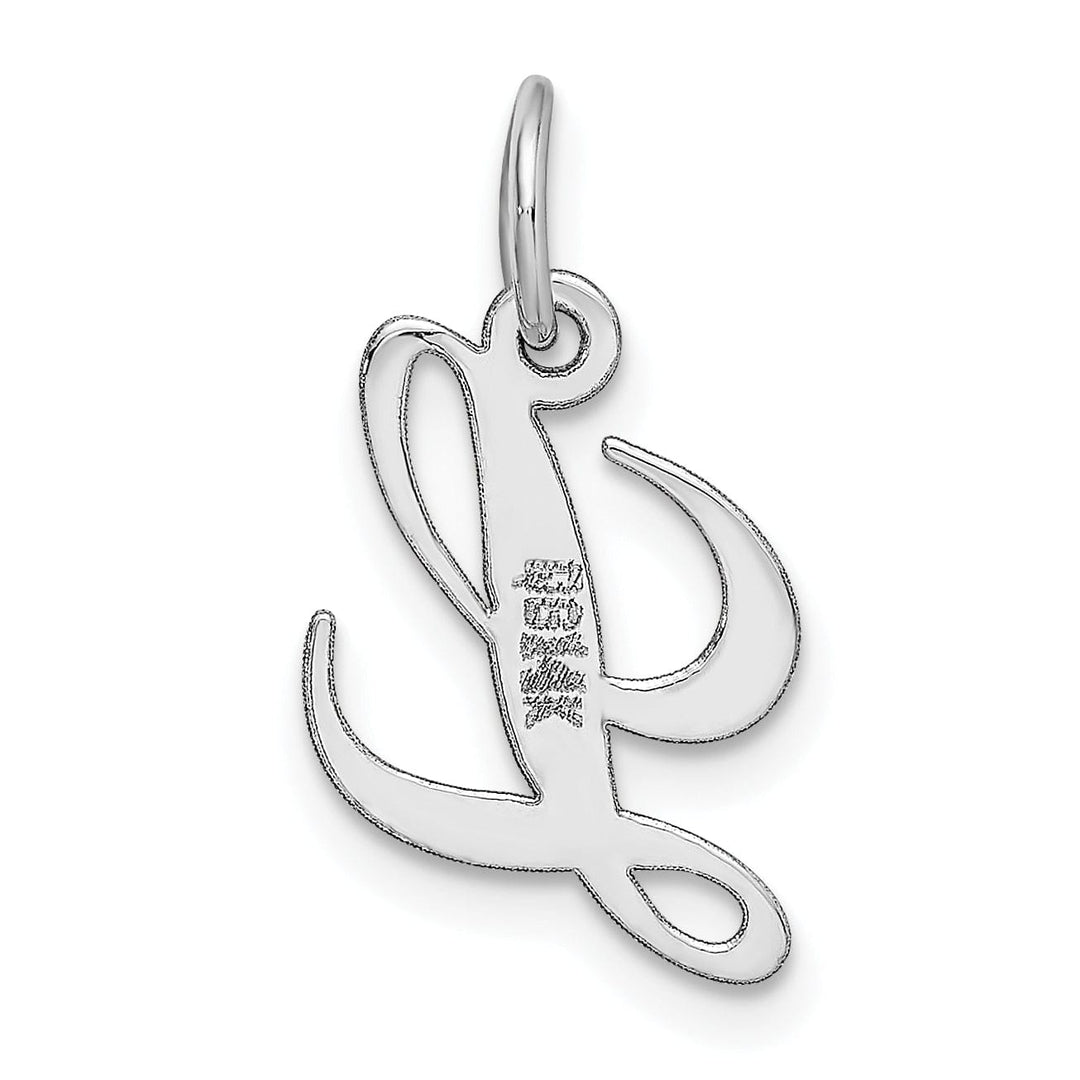Lovely Rita's Pendants & Charms 14K White Gold Small Size Fancy Script Letter L Initial Pendant