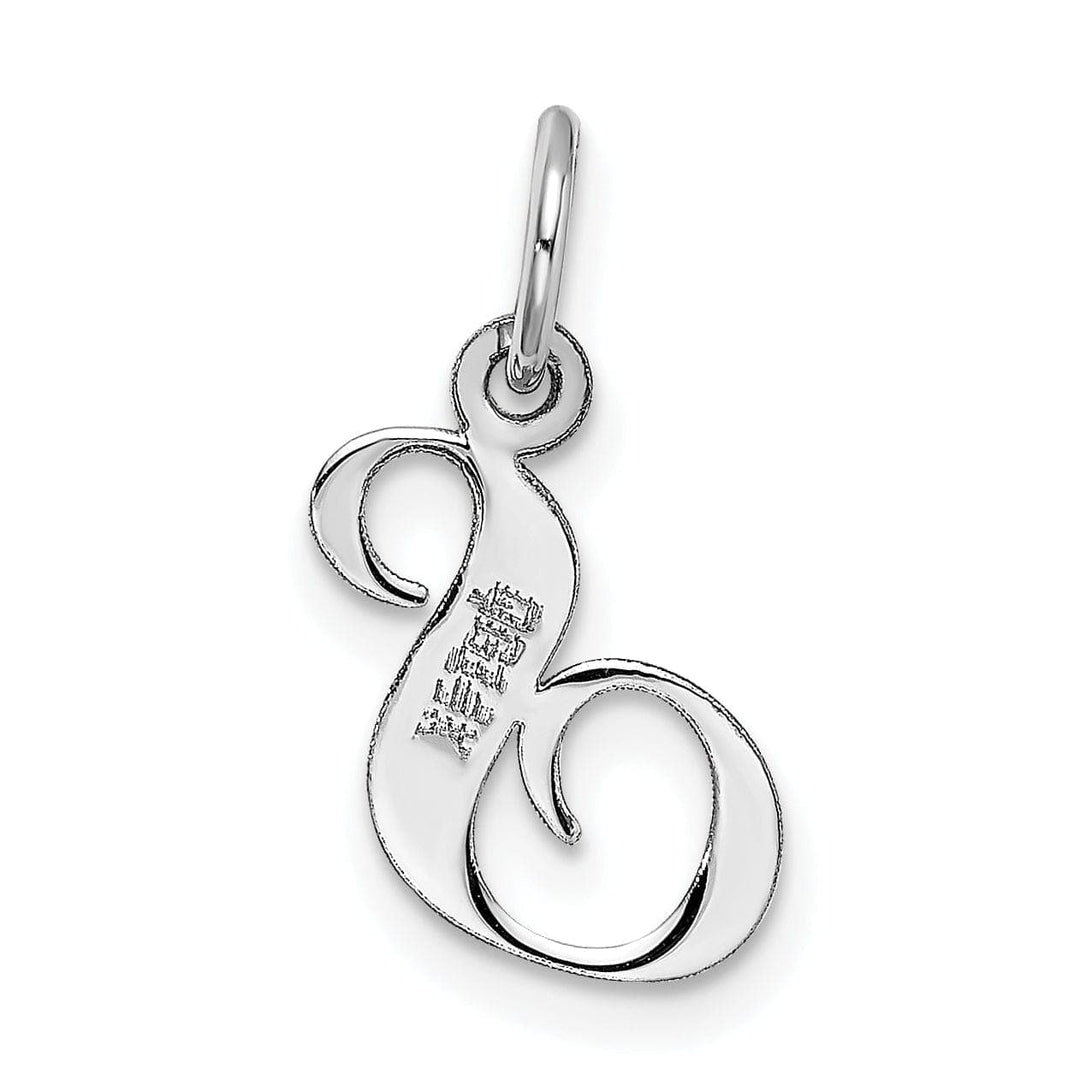 Lovely Rita's Pendants & Charms 14K White Gold Small Size Fancy Script Letter S Initial Pendant