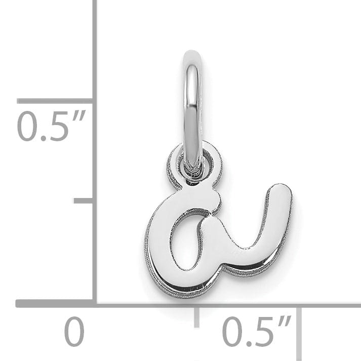 Lovely Rita's Pendants & Charms 14K White Gold Small Size Lower Case Script Letter A Initial Pendant