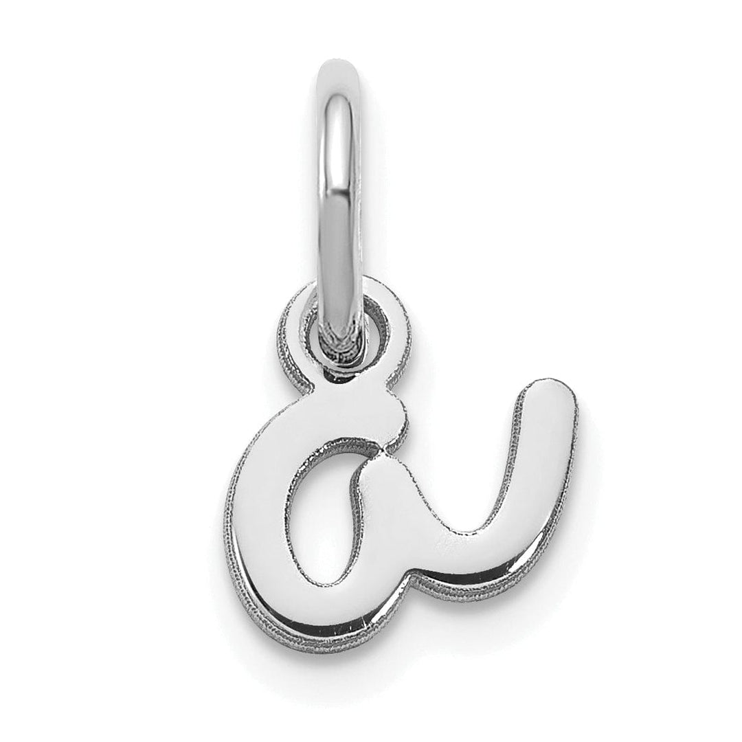 Lovely Rita's Pendants & Charms 14K White Gold Small Size Lower Case Script Letter A Initial Pendant