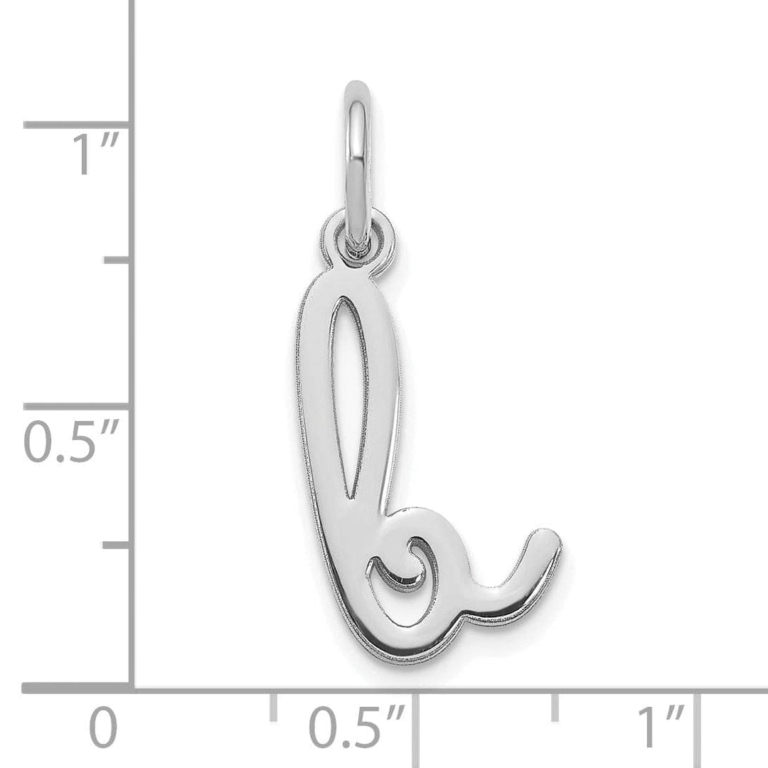 Lovely Rita's Pendants & Charms 14K White Gold Small Size Lower Case Script Letter B Initial Pendant