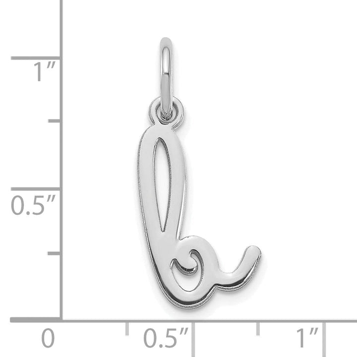 Lovely Rita's Pendants & Charms 14K White Gold Small Size Lower Case Script Letter B Initial Pendant