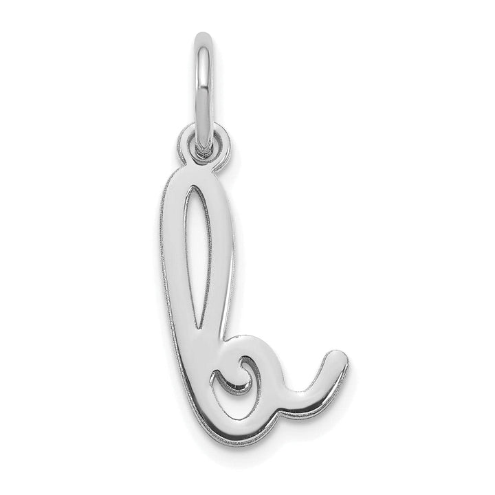 Lovely Rita's Pendants & Charms 14K White Gold Small Size Lower Case Script Letter B Initial Pendant