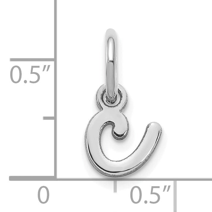 Lovely Rita's Pendants & Charms 14K White Gold Small Size Lower Case Script Letter C Initial Pendant