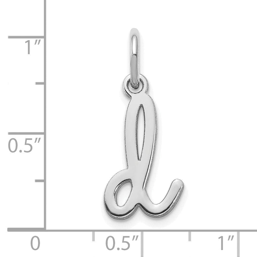 Lovely Rita's Pendants & Charms 14K White Gold Small Size Lower Case Script Letter D Initial Pendant