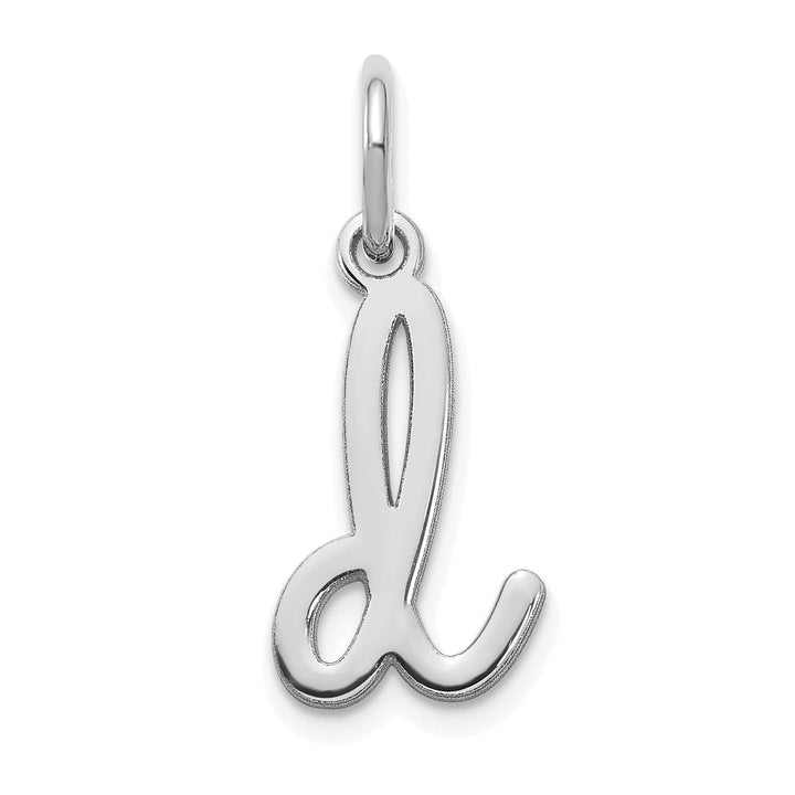 Lovely Rita's Pendants & Charms 14K White Gold Small Size Lower Case Script Letter D Initial Pendant