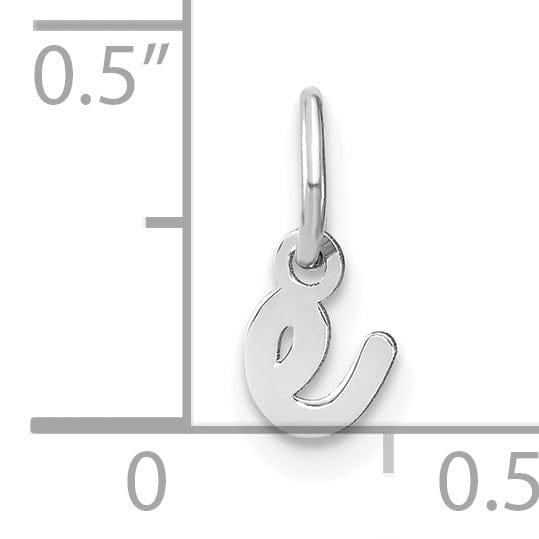 Lovely Rita's Pendants & Charms 14K White Gold Small Size Lower Case Script Letter E Initial Pendant