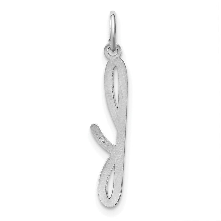 Lovely Rita's Pendants & Charms 14K White Gold Small Size Lower Case Script Letter F Initial Pendant